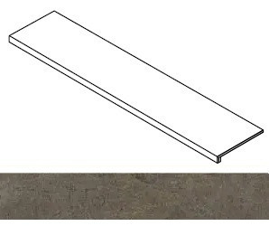 Ступень фронтальная Rinascente Fusion Basalto Scalino Frontale 33x160 керамогранит матовая Atlas Concorde 620070003245