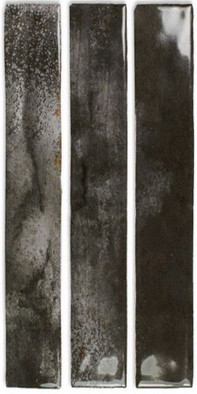 Настенная плитка Enamel Charcoal 5x25 см DNA Tiles 123144 глянцевая керамическая фото Настенная плитка Enamel Charcoal 5x25 см DNA Tiles 123144 глянцевая керамическая
