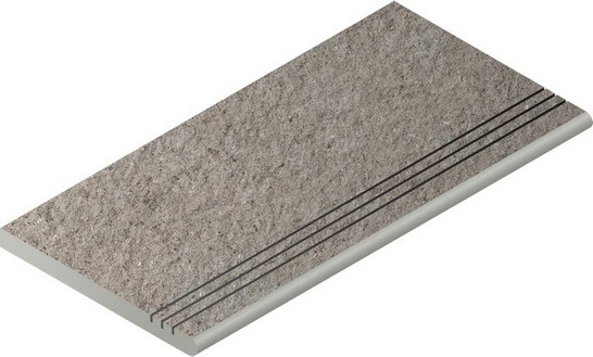 Ступень фронтальная Грэй Закругленная Грип 30x60 керамогранит антискользящая (grip) 620040000155