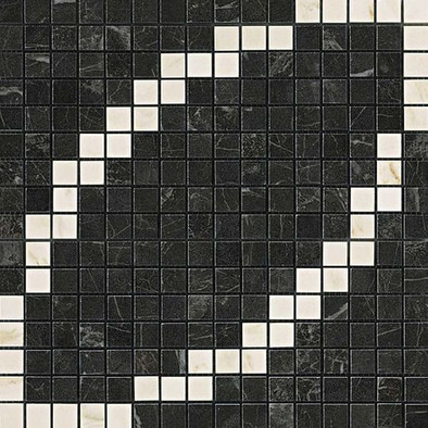 Мозаика Marvel Mosaico Circle Lapp. керамогранит 30х30 см лаппатированная, черный, бежевый