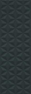 Настенная плитка 12121R Диагональ Черный структура обрезной 25х75 Kerama Marazzi матовая, керамическая