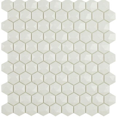 Мозаика Hex Matt Белый № 904D (на сетке) (0,087м2) стекло 30.7x31.7