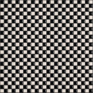 Мозаика Dama003 керамика 30х30 см Appiani Texture матовая чип 12х12 мм, белый, черный