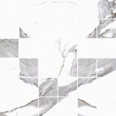 Мозаика Mosaic Calacatta White Poler 29.7x29.7x8 керамогранит полированная, белый, серый