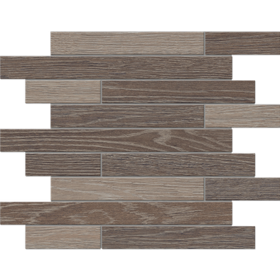 Мозаика KW03/KW02 Muretto 30x35 структурированная керамогранит Estima Kraft Wood, коричневый, 70435