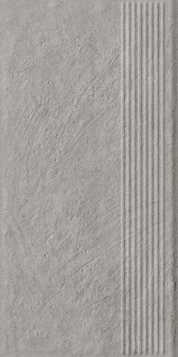 Ступень фронтальная Carrizo Grey Stopnica Prosta Struktura Mat B1a 30x60 клинкер матовая, структурированная Paradyz Ceramika