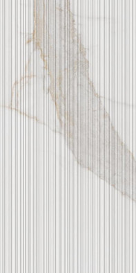 Настенная плитка Blanc Calacatta Gold Cane Ductile 60x120 Living Ceramics матовая, рельефная (структурированная) керамическая LV10073