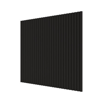 Стеновая квадратная панель Полосы МДФ Ликорн Черный Ликорн мм (4 шт.)