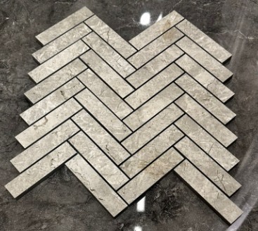 Мозаика Golden Silk Арт. Riverstone Grigio Herringbone Mosaic керамогранит 30х30 см матовая бежевый