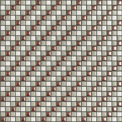 Мозаика Diag003 керамика 30х30 см Appiani Texture матовая чип 12х12 мм, бежевый, белый, коричневый
