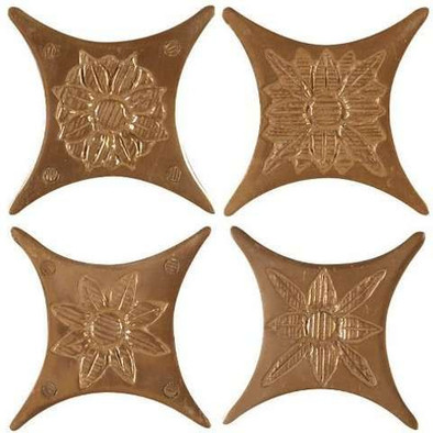 Вставка Azulev Octogonal Estrella Charme Bronce 6,7x6,7, , глянцевая керамическая