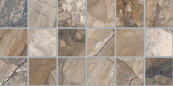 Мозаика Mk.OrIll1530LP 15х30 керамогранит лаппатированная чип 5х5 мм, коричневый, серый