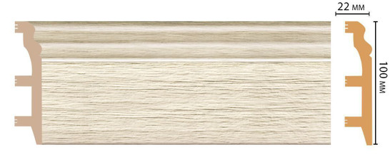 Плинтус напольный D232-1070 ДМ Decomaster (100х22х2400 мм)