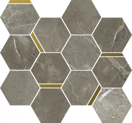 Мозаика Stellaris Tuscania Grey Mosaico Chic керамогранит 28.3х32.8 см Italon матовая, золотой-oro-gold, серый 620110000225 фото Мозаика Stellaris Tuscania Grey Mosaico Chic керамогранит 28.3х32.8 см Italon матовая, золотой-oro-gold, серый 620110000225
