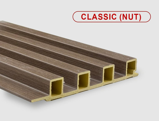 Стеновая панель Classic nut Bonaparte бамбук с добавлением древесного волокна матовая, рифленая 2800х160х22 мм