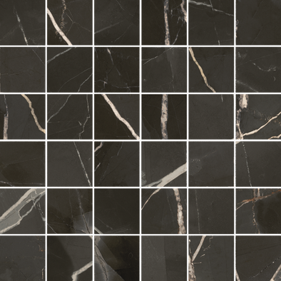 Мозаика Stellaris  Absolut Black Mosaico керамогранит 30х30 см Italon матовая, бежевый, серый, черный 610110001141