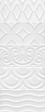 Настенная плитка 16017 Авеллино Белый Структура Mix 7.4х15 Kerama Marazzi рельефная (структурированная), глянцевая керамическая