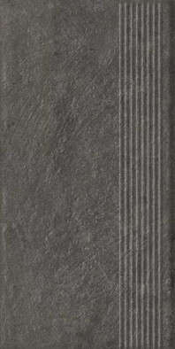 Ступень фронтальная Carrizo Basalt Stopnica Prosta Struktura Mat B1a 30x60 клинкер матовая, структурированная Paradyz Ceramika