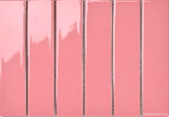 Мозаика Porcelain mosaic Mosaic 4.5x19.5 Y45P343 Розовая глянцевая керамогранит 19.5х28.8 см чип 45х195 мм