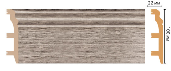 Плинтус напольный D232-77 ДМ Decomaster (100х22х2400 мм) 