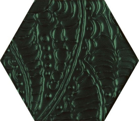 Декор Urban Colours Green Inserto Szklane Heksagon 17.1x19.8 глянцевый керамический