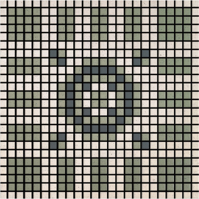 Мозаика Memoria Ombra MEMOD08 керамика 30х30 см Appiani матовая чип 12х12 мм, бежевый, зеленый, серый
