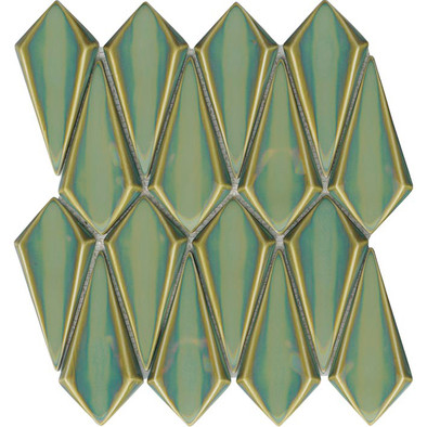 Мозаика L'Antic Colonial Tusk Emerald 31х31.5x1.1 G-143 стекло глянцевая, рельефная, зеленый 100363572