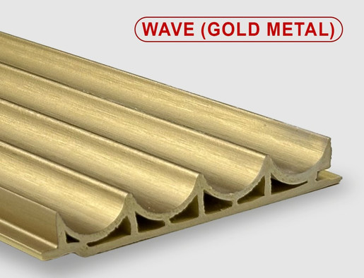 Стеновая панель Wave gold metal Bonaparte бамбук с добавлением древесного волокна рифленая 2800х100х15 мм