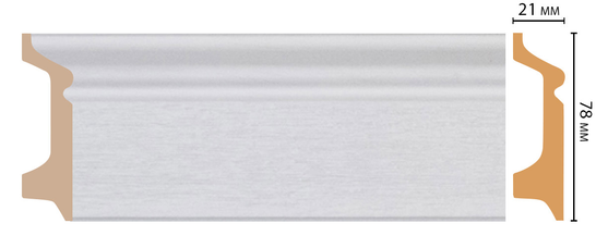 Плинтус напольный D122-70 ДМ Decomaster (78х21х2400 мм) 