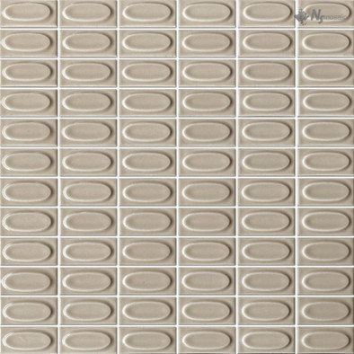 Мозаика NSmosaic R-363 керамика глянцевая 30х30 см чип 23х48 мм, бежевый