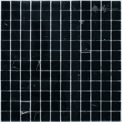 Мозаика KP-749 мрамор 29.8х29.8 см полированная чип 23х23 мм, черный