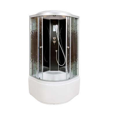 Душевая кабина Deto L 890 с электрикой Black 90х90х215 см
