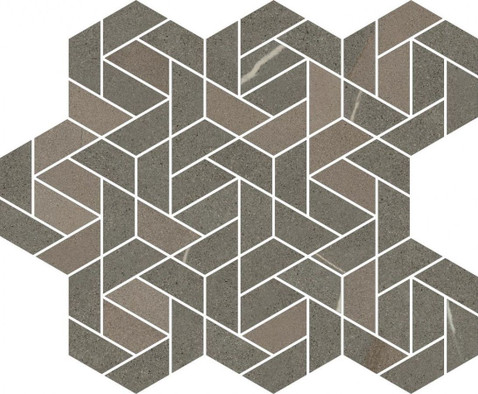 Мозаика Метрополис Аркадиа Браун Айкон керамогранит 28.6х34.7 см матовая, коричневый, серый 620110000157