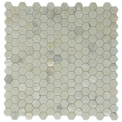 Мозаика Marble Mosaic Hexagon White Shell ракушка 30.5х30.5 см чип 20х20 мм, белый