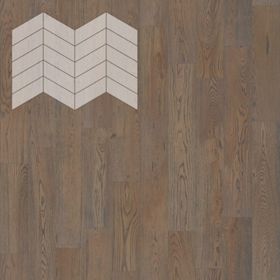 Паркетная доска Lab Arte Chevron Дуб Натур Грис лак французская елка 400/328х125х14/3/60°
