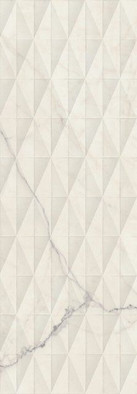 Настенная плитка M73S Allmarble Wall Statuario Struttura Pavé Lux 3D 40х120 глянцевая керамическая