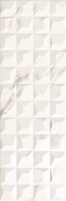 Настенная плитка Luxury Relieve Prisma White 30x90 глянцевая керамическая