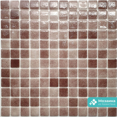 Мозаика QN-018 стекло 31.7х31.7 см глянцевая чип 2.5х2.5 мм, коричневый