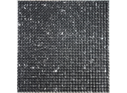 Мозаика Neo Black стекло 30.5х30.5 см матовая чип 8x8 мм, черный