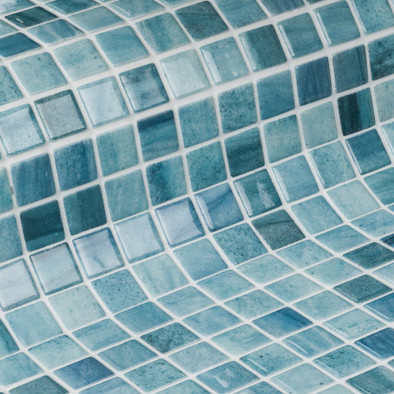 Мозаика Ezarri Moonstone стекло 31.3х49.5 см глянцевая чип 25х25 мм, синий