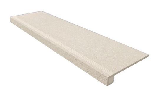 Комплект (Ступень CM02 (33x120) непол. (прямоугол. бортик) + Подступенок (14,5x120)) матовый