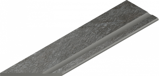 Керамогранит Magma Graphite Bordo 30x120 Svasato Round Sx Italon x2 структурированный бортик закругленный с выемкой левый 620090001313