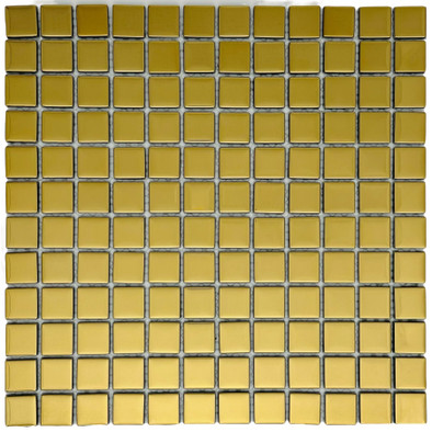 Мозаика Marble Mosaic Sharm Gold стекло 30х30 см глянцевая чип 23x23 мм, золотой-oro-gold