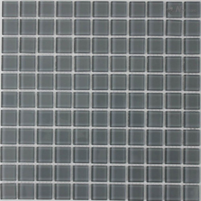 Мозаика S-470 стекло 30х30 см NSmosaic Crystal Series глянцевая чип 25х25 мм, серый