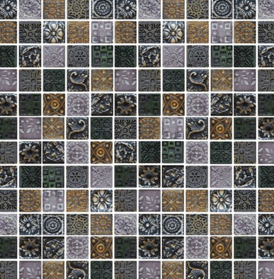 Мозаика Orion-13 камень 30х30 см матовая чип 23х23 мм, зеленый, серый