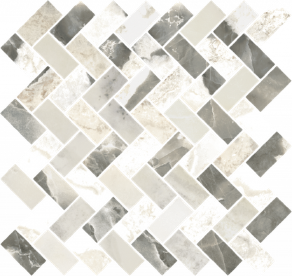 Мозаика Stellaris Dover Light Mosaico Cross керамогранит 29.7х31.5 см Italon матовая, белый, серый 620110000218