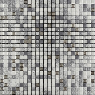 Мозаика Mix Denim Piombo керамика 30х30 см Appiani матовая чип 12х12 мм, бежевый, белый, серый X DEN 401