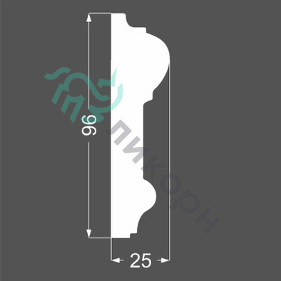 Молдинг Ликорн настенный МДФ грунтованный под покраску М 7.96.25