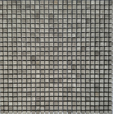 Мозаика Pixmosaic PIX 354 White Wooden, чип 10x10 мм, сетка 305х305x6 мм, матовая мрамор серый PIX