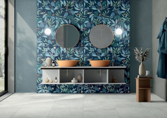 Керамогранит СП1219 Wallpapers Blue Forest  60х120 rett (тон R054D)_D303960 Dado Ceramica матовый универсальный